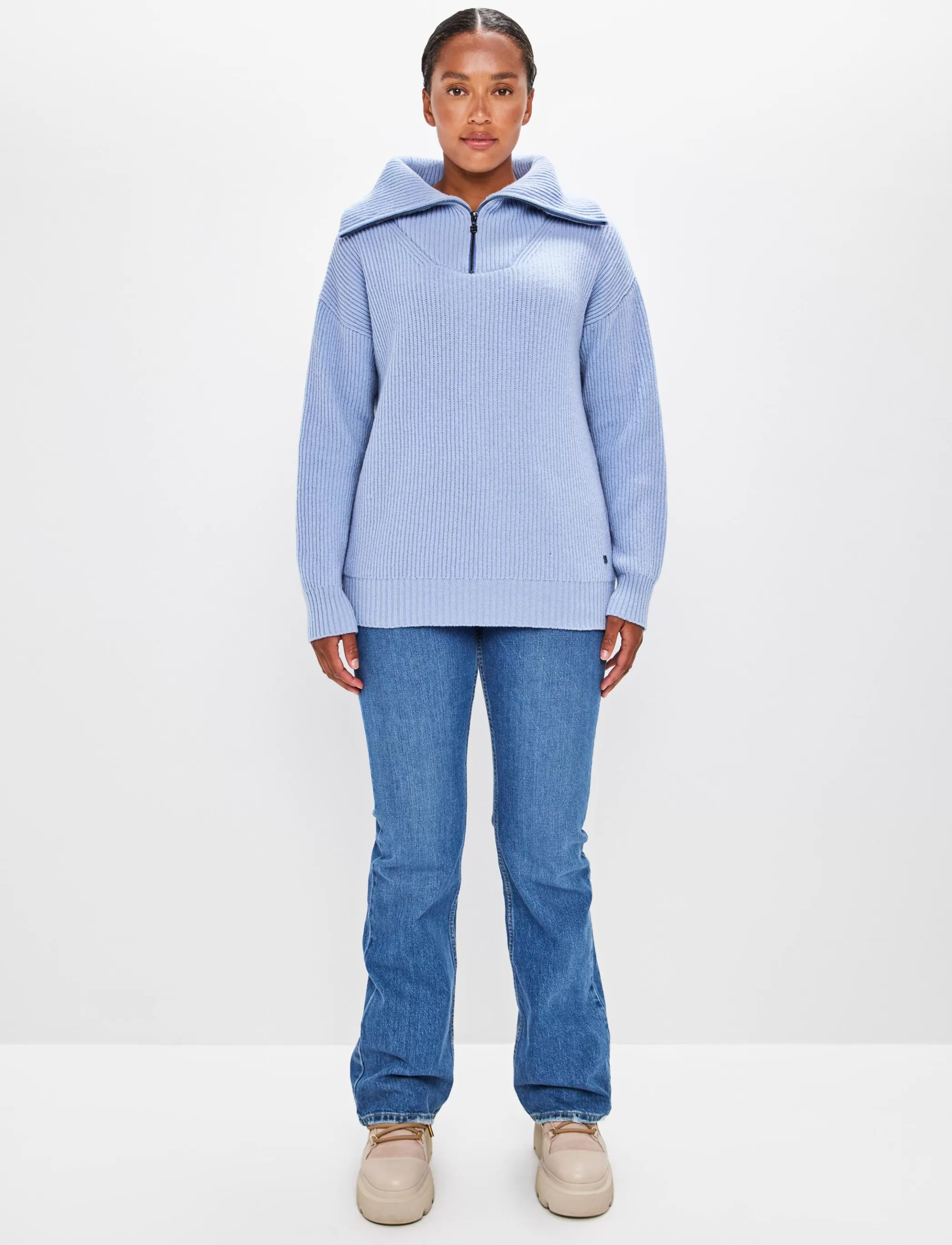 Best Bessie W Wool Sweat - Hortensia Blue Klader