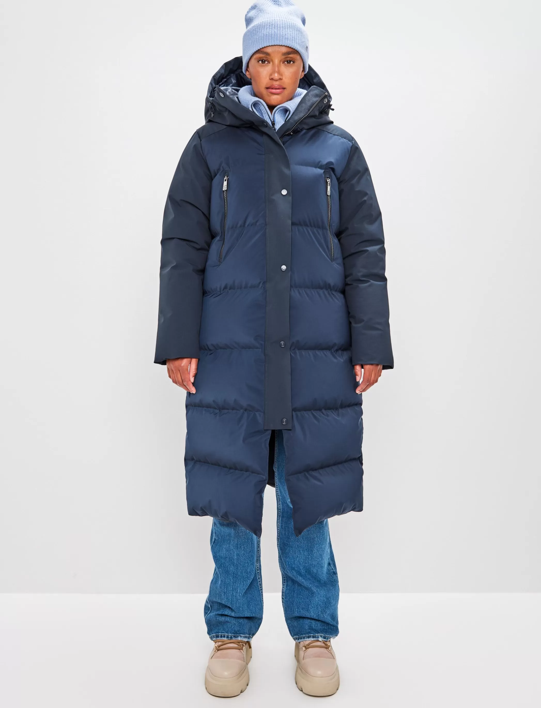 Shop Lilly W Down Coat - Navy Klader