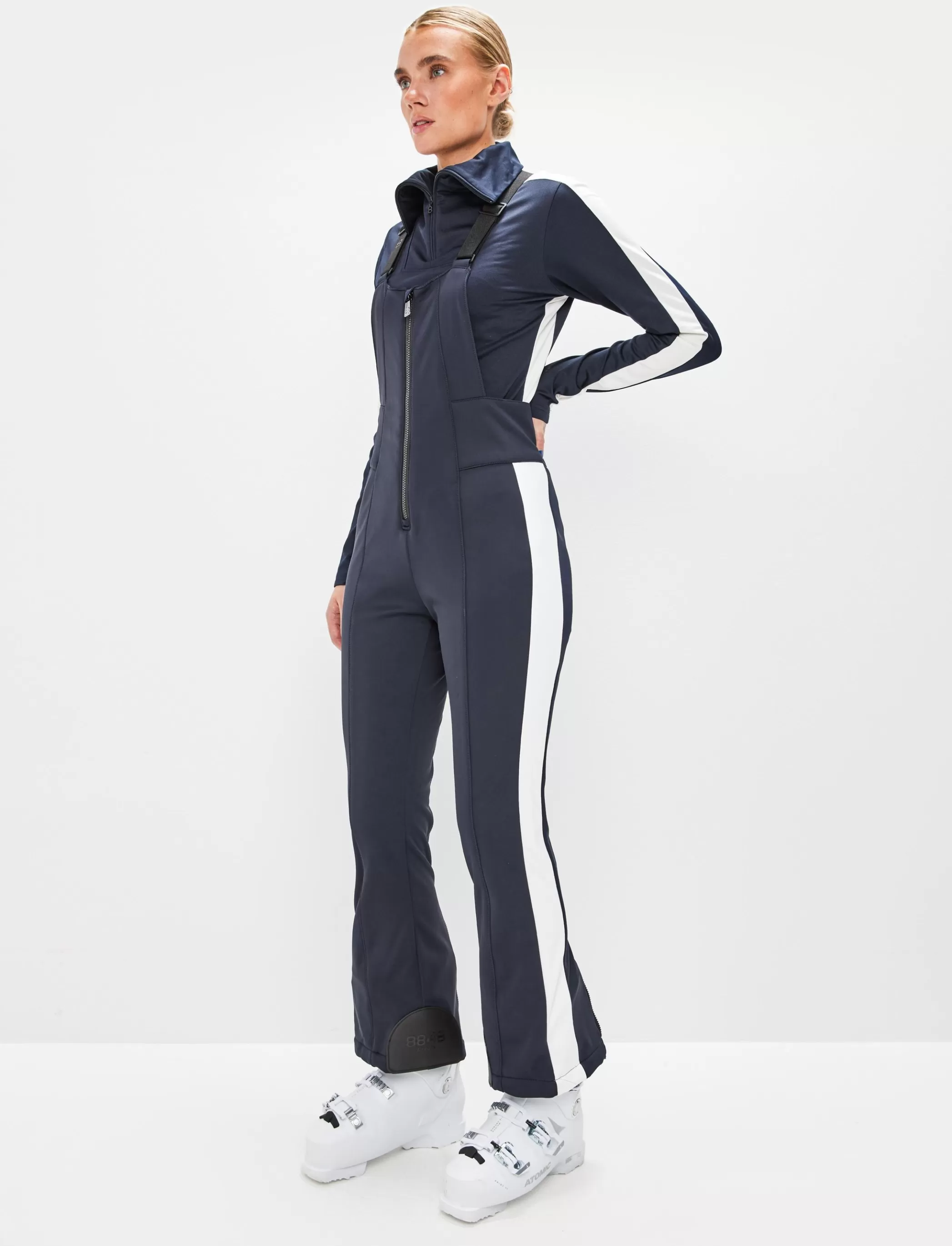 New Maya W Bib Pant - Navy/Blanc Skidkläder