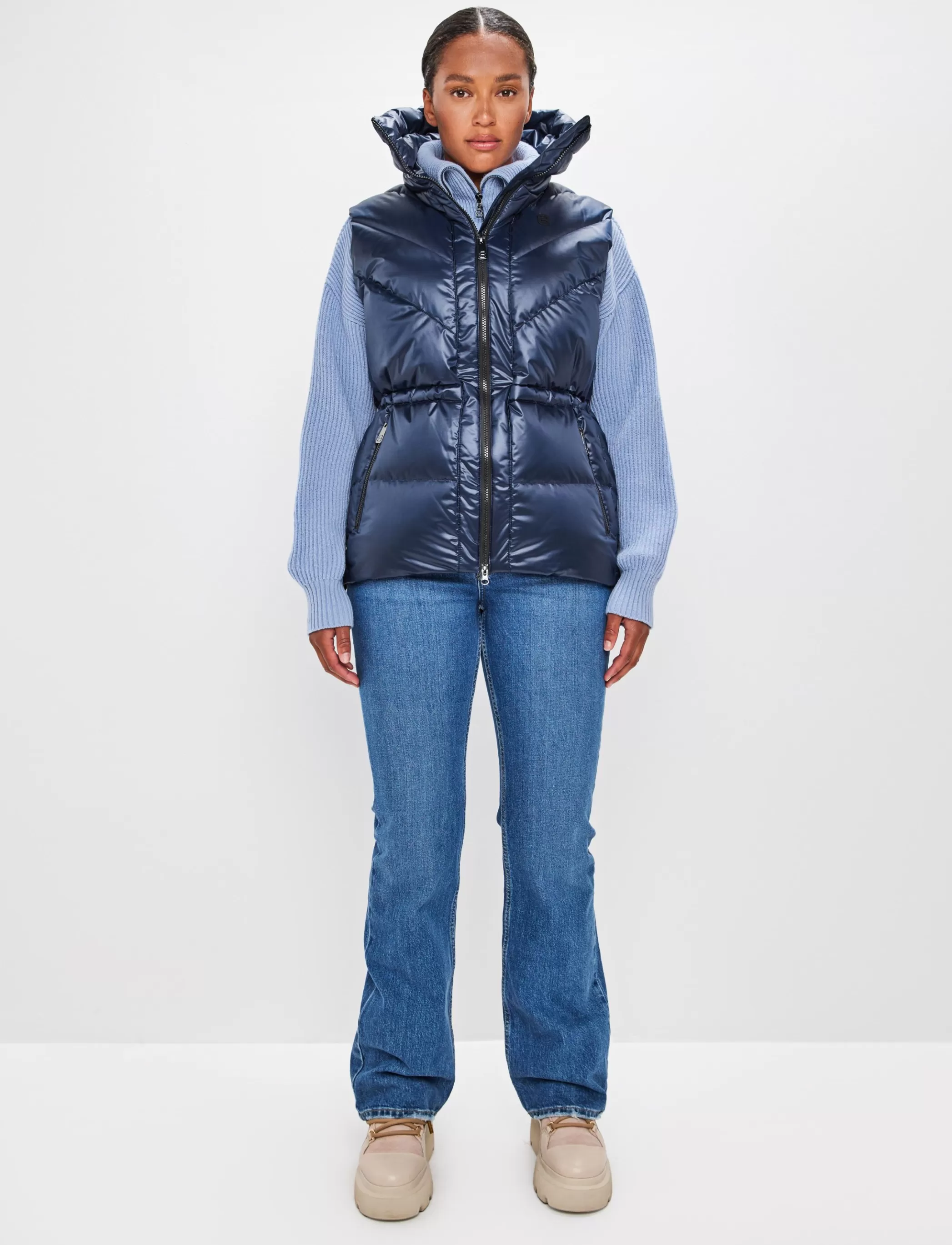 Clearance Shacci W Down Vest - Navy Klader